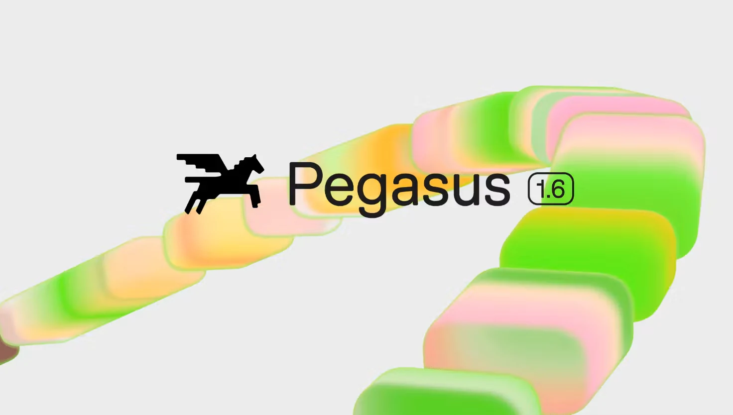 پوستر مدل Pegasus 1.6 با نشان اسب بالدار و اشکال رنگی