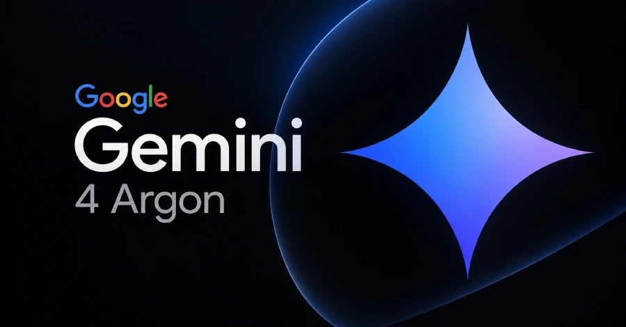 لوگوی Google Gemini 4 Argon در پسزمینه تیره