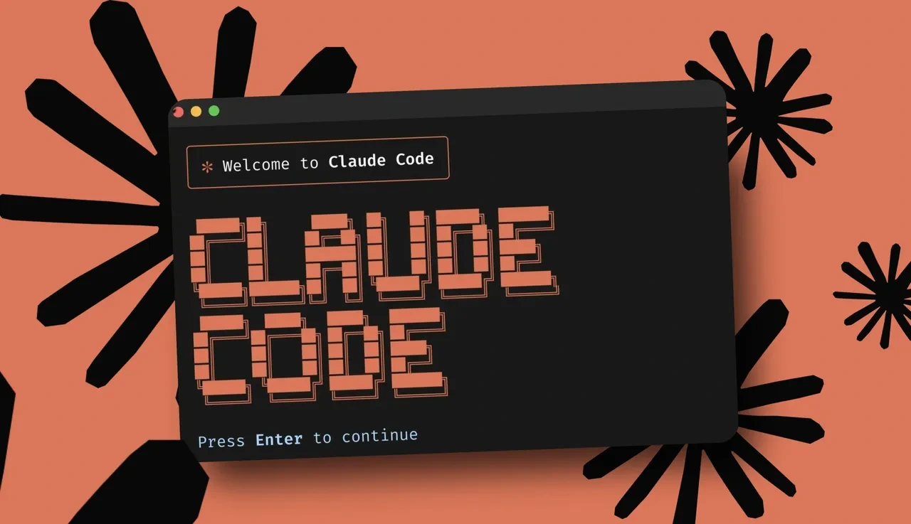 صفحه خوشآمدگویی Claude Code در پنجره ترمینال با پسزمینه نارنجی و نماد Claude