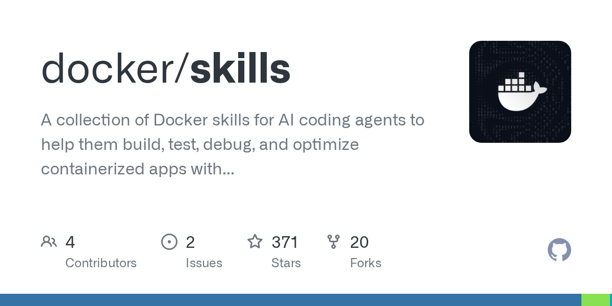 مخزن رسمی Docker Skills در GitHub برای عامل‌های کدنویسی هوش مصنوعی