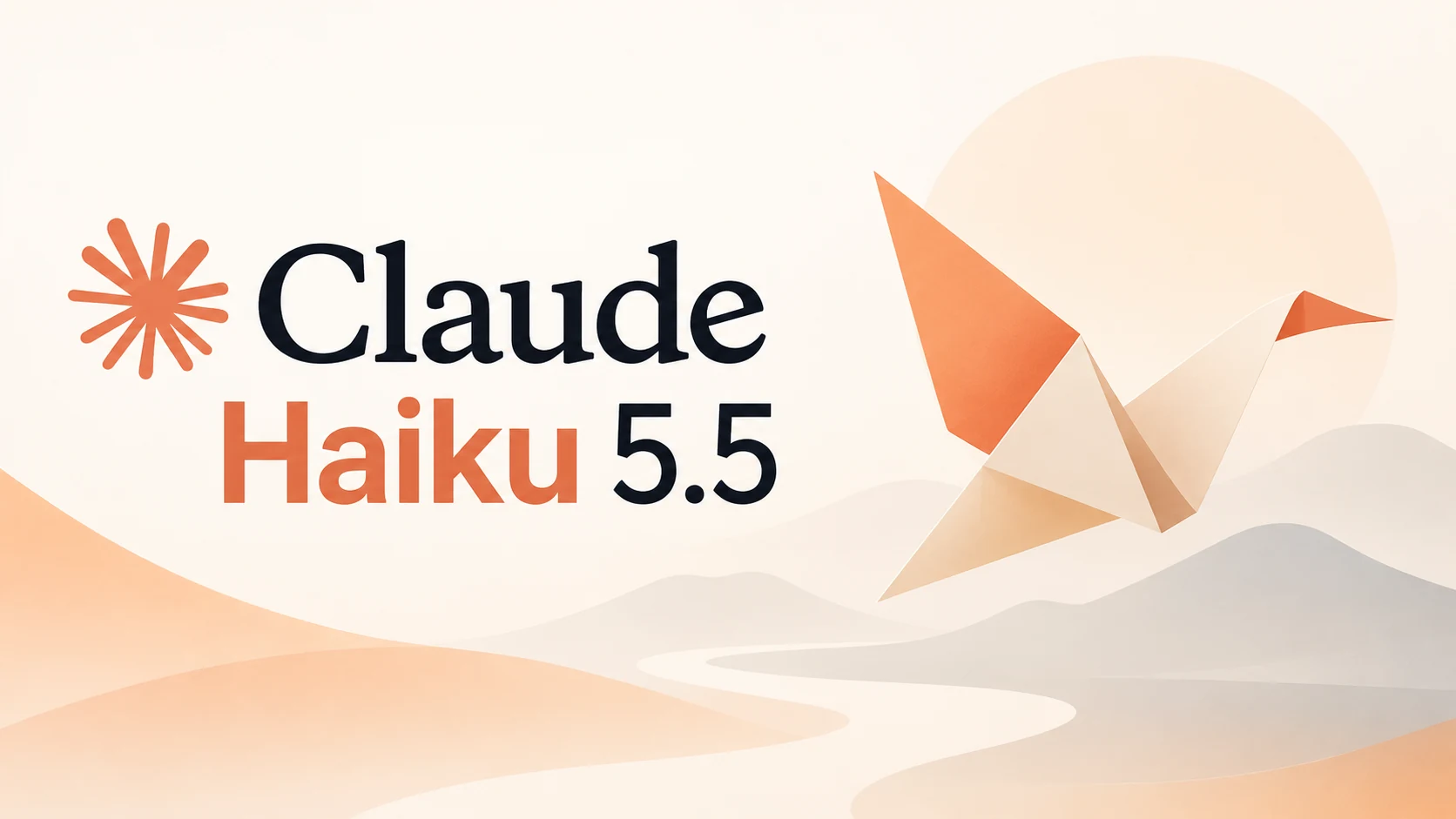 پوستر Claude Haiku 5.5 با طرح پرنده کاغذی نارنجی