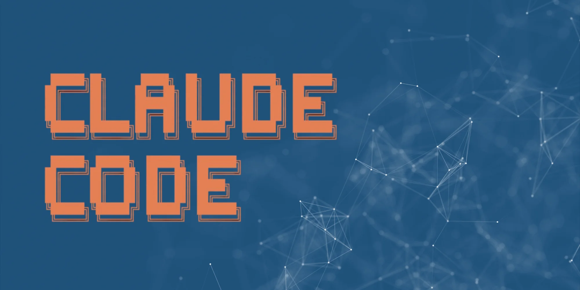 عنوان Claude Code روی پسزمینه آبی با طرح شبکهای مرتبط با هوش مصنوعی