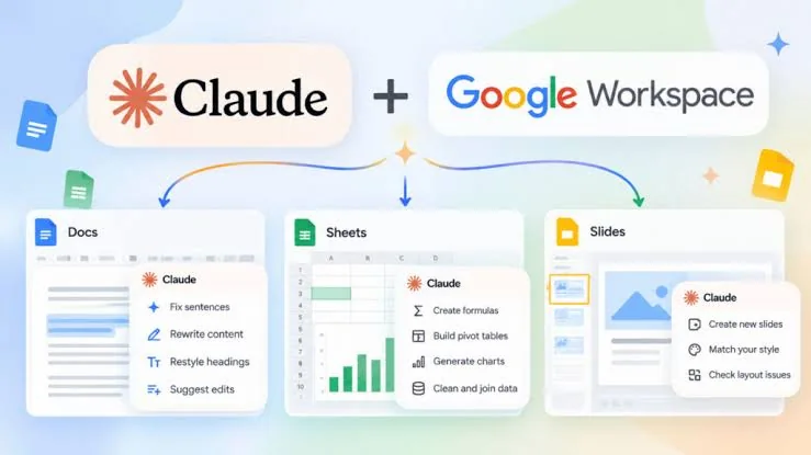 قابلیت‌های Claude در Google Docs، Sheets و Slides