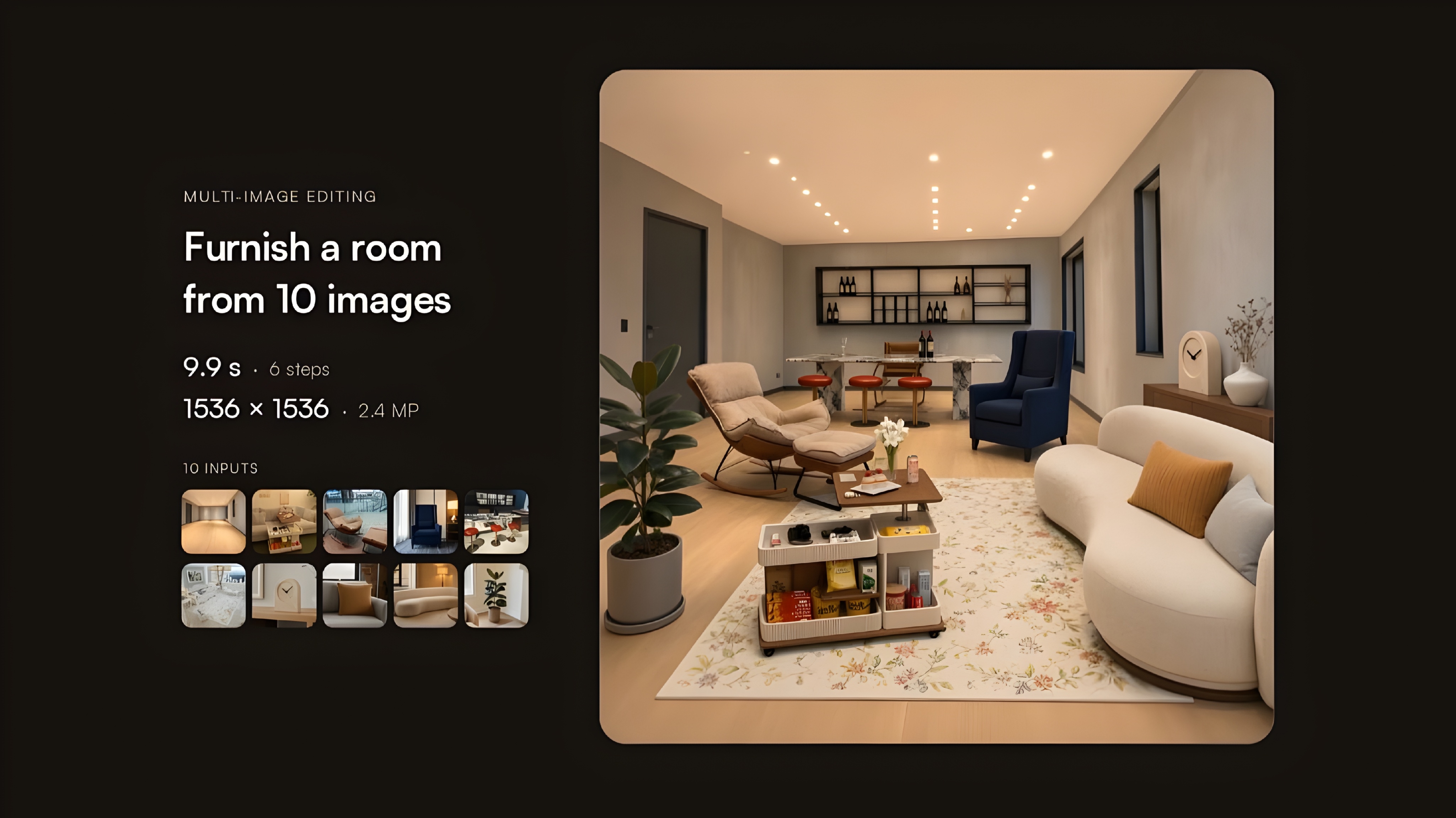 نمونه ویرایش چندتصویری و چیدمان اتاق با Qwen-Image-2.1-viggle-turbo