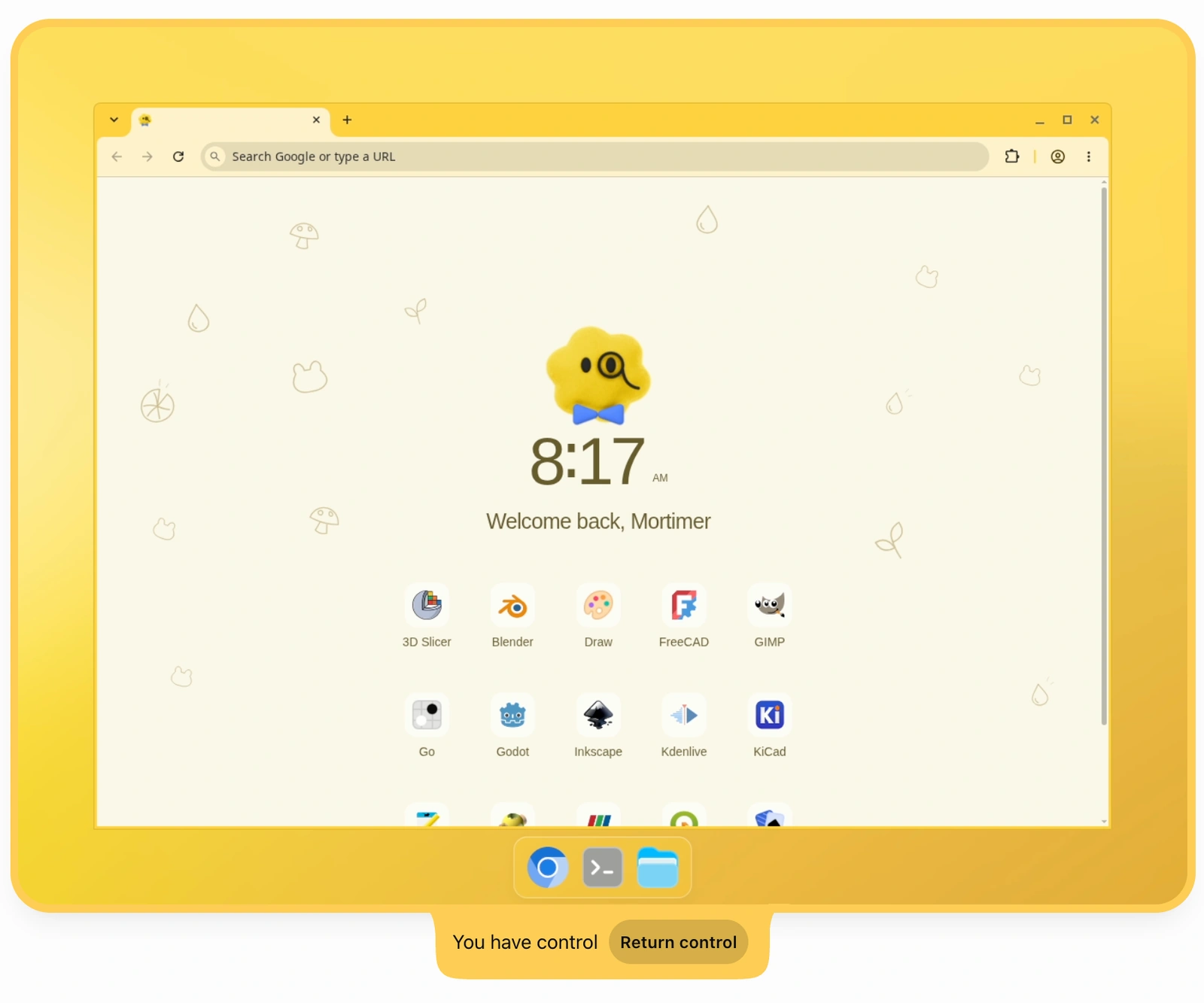کامپیوتر ابری OpenAI Dots با مرورگر و برنامه‌های مختلف
