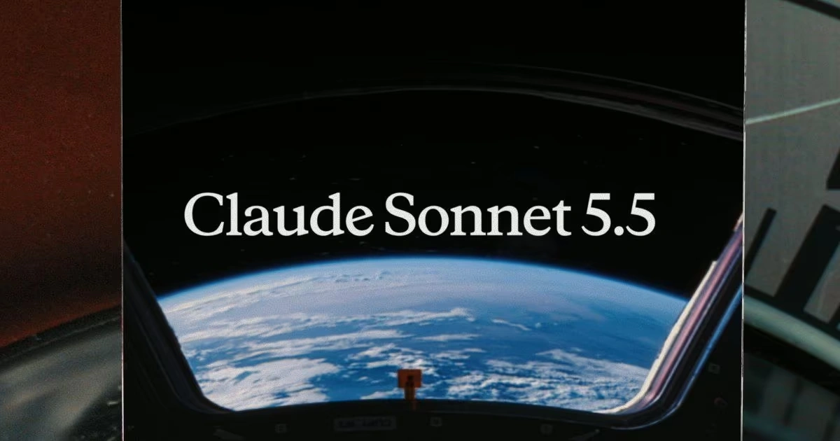 تصویر Claude Sonnet 5.5 با نمای زمین از پنجره فضاپیما
